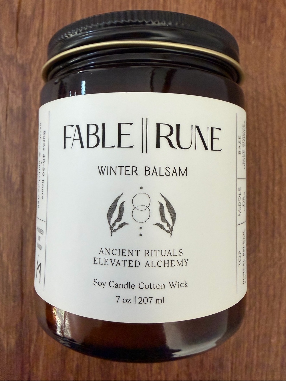 Fable | Rune Winter Balsam | REMINISCENT | 7oz Clean Soy Candle - Cotton Wick